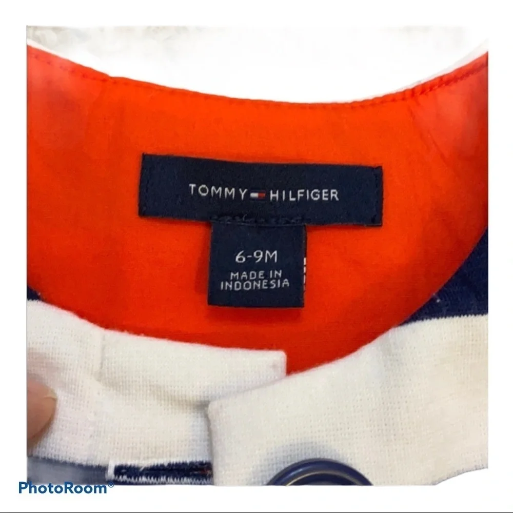 Tommy Hilfiger Baby Girls‎ Striped Jacket 6–9 Months | Navy/White Nautical